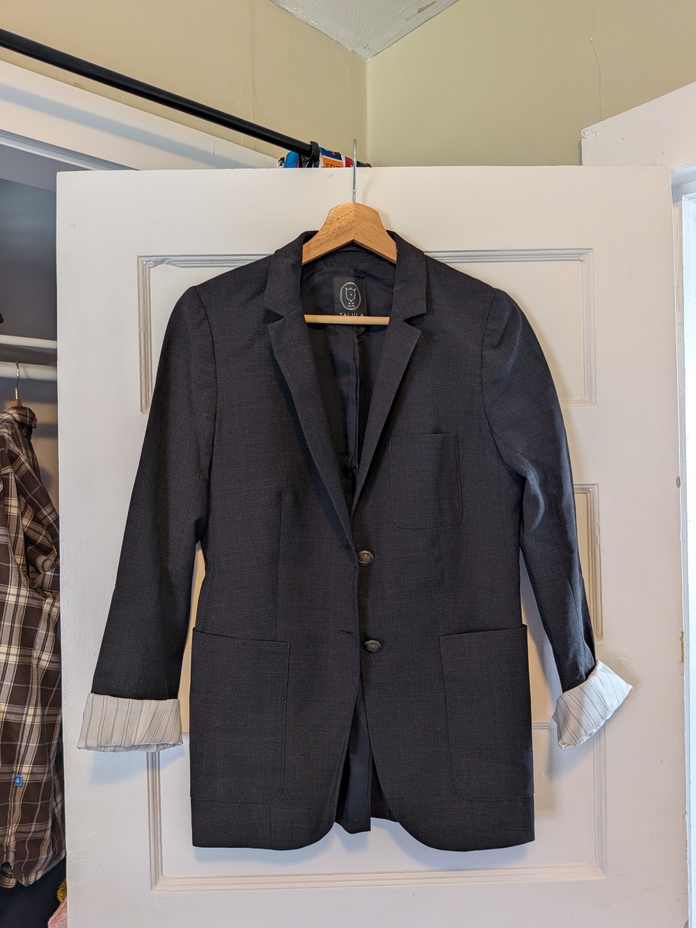 Talula Charcoal Gray Women's Two-Button Blazer